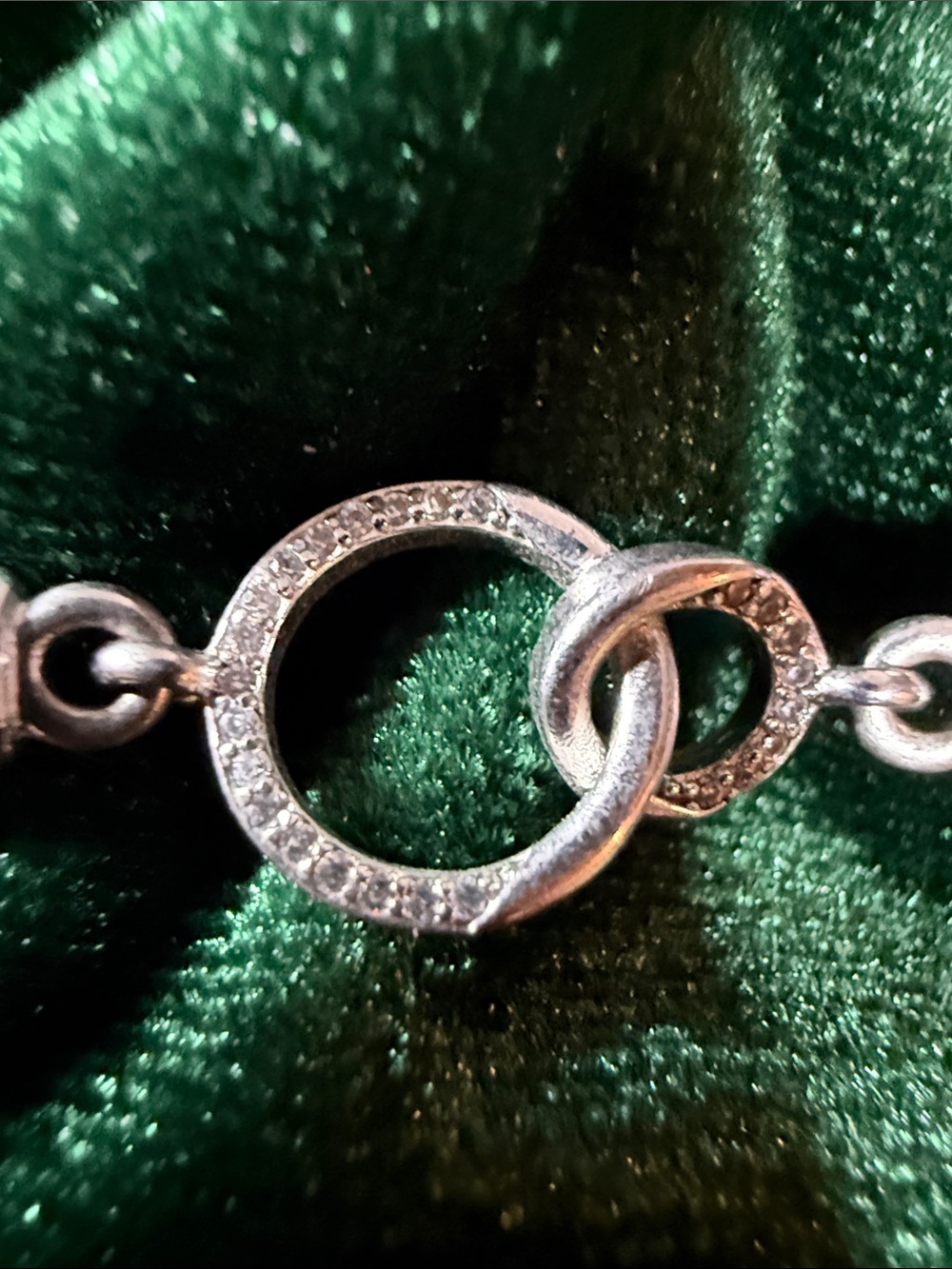 Silver Interlocking Rings Sentiment Bangle - Silver - Picture 4 of 5
